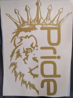 Купить Наклейка Pride лев (30см, золото) - купить, 250 руб.