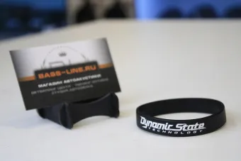 Купить Dynamic State  Силиконовый браслет, цвет чёрный, белый логотип Dynamic State Technology, ширина 12 м - купить, 60 руб.